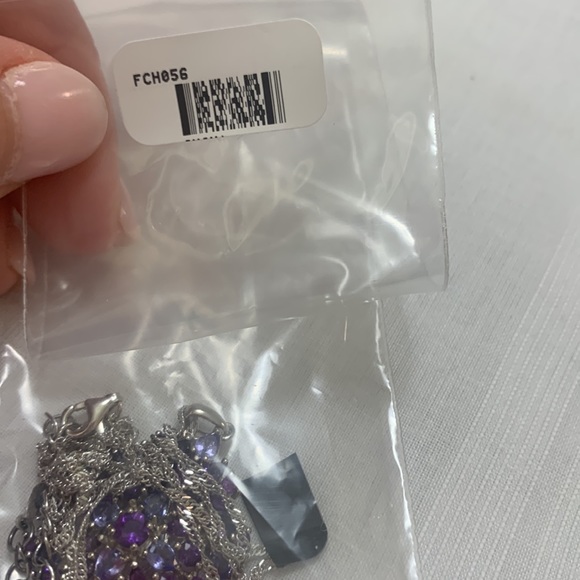 NWT JTV 2.52CTW MIXED SHAPE AFRICAN AMETHYST & 2.14CTW TANZANITE PENDANT W/CHAIN - Picture 5 of 5